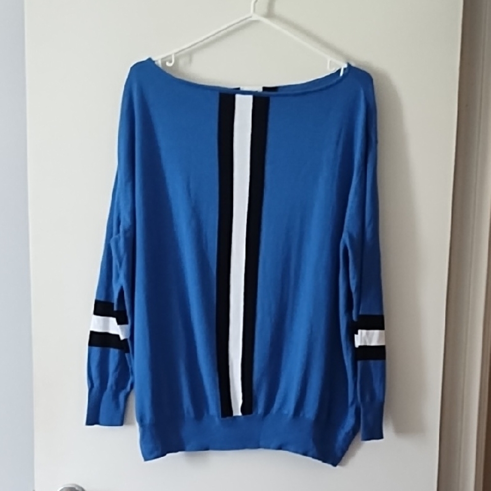 Planet By Lauren G Pima Cotton Knit Bateau Neck Sweater O/S